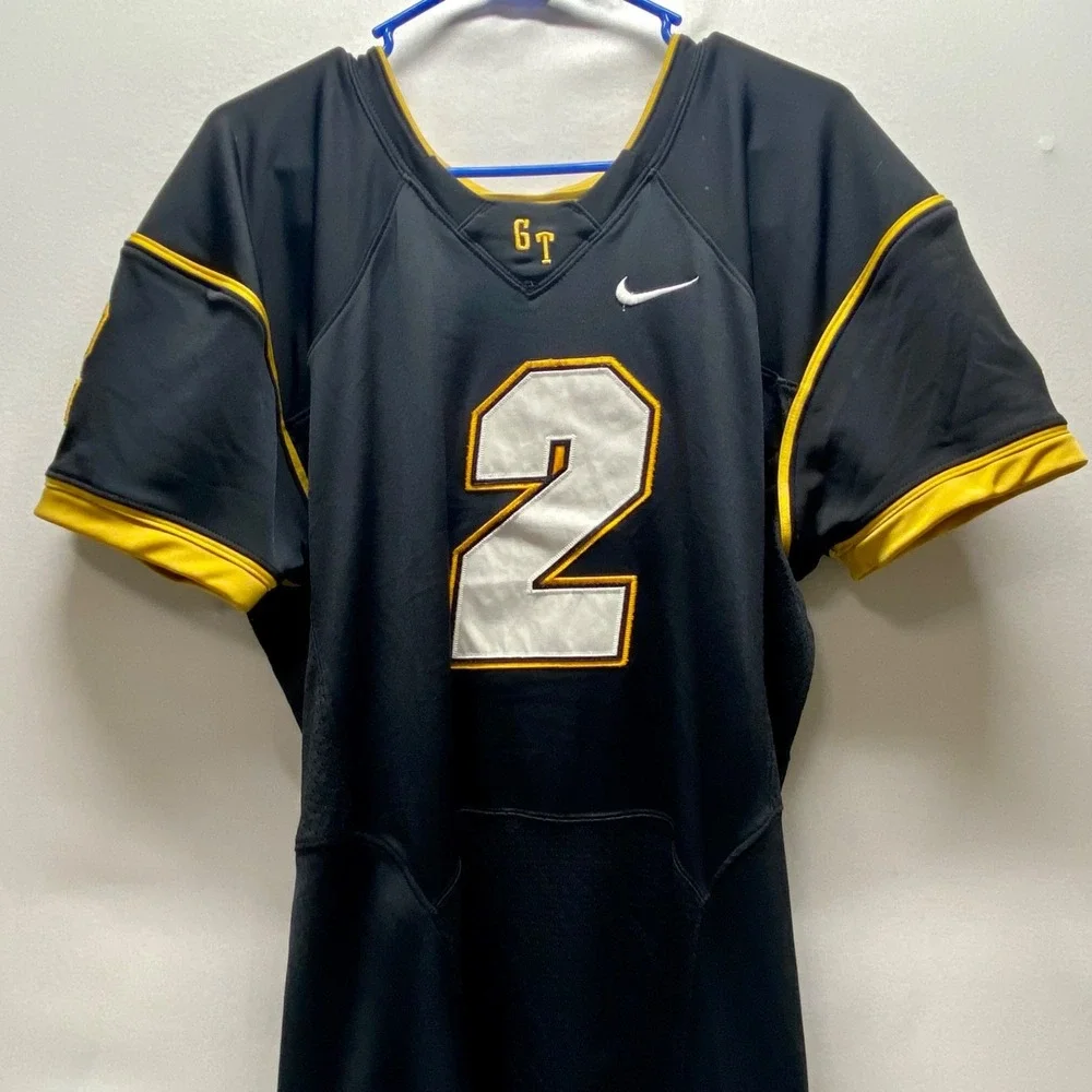 Nike GT Team Football Jersey #2 Men's XL Black Gold Logo Authentic On Field GUC